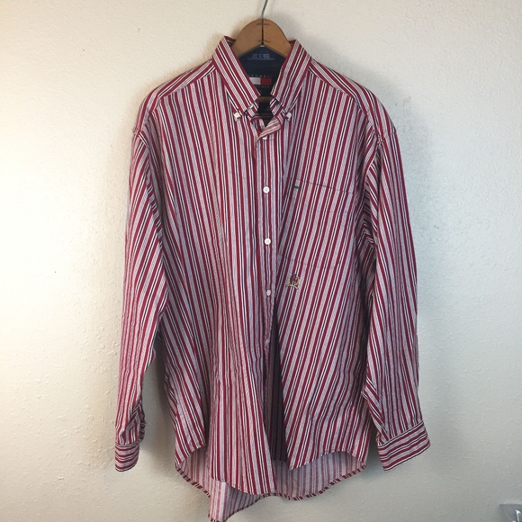 💛1230 Tommy Hilfinger Striped Button Down Shirt - Picture 1 of 3